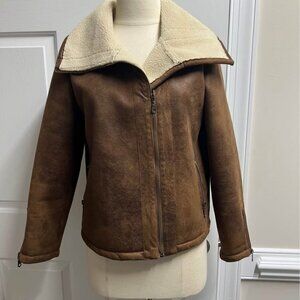 525 American Women’s Faux Suede Brown Jacket Size M